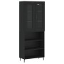 Hohes schwarzes Sperrholz-Sideboard 69,5 x 34 x 180 cm von vidaXL, Sideboards - Ref: Foro24-3198738, Preis: 153,44 €, Rabatt: %