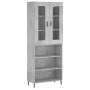 Aparador alto madera contrachapada gris hormigón 69,5x34x180 cm de vidaXL, Aparadores - Ref: Foro24-3198741, Precio: 124,76 €...