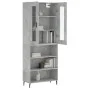 Aparador alto madera contrachapada gris hormigón 69,5x34x180 cm de vidaXL, Aparadores - Ref: Foro24-3198741, Precio: 124,76 €...
