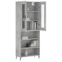 Concrete gray plywood tall sideboard 69.5x34x180 cm by vidaXL, Sideboards - Ref: Foro24-3198741, Price: 126,03 €, Discount: %