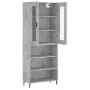 Aparador alto madera contrachapada gris hormigón 69,5x34x180 cm de vidaXL, Aparadores - Ref: Foro24-3198741, Precio: 124,76 €...