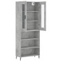 Concrete gray plywood tall sideboard 69.5x34x180 cm by vidaXL, Sideboards - Ref: Foro24-3198741, Price: 126,03 €, Discount: %