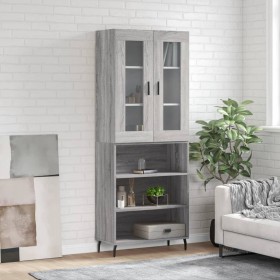 Aparador alto madera contrachapada gris sonoma 69,5x34x180 cm de vidaXL, Aparadores - Ref: Foro24-3198743, Precio: 130,38 €, ...