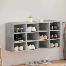 Zapatero Gris hormigón 103 x 30 x 51 cm Madera contrachapada Zapatero Gris hormigón 103 x 30 x 51 cm Madera contrachapada