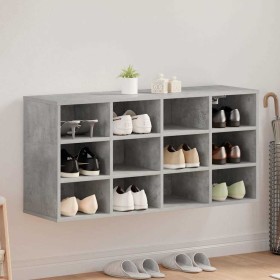Zapatero Gris hormigón 103 x 30 x 51 cm Madera contrachapada Zapatero Gris hormigón 103 x 30 x 51 cm Madera contrachapada