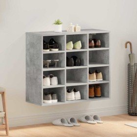 Zapatero Gris hormigón 77.5 x 30 x 67 cm Madera contrachapada Zapatero Gris hormigón 77.5 x 30 x 67 cm Madera contrachapada