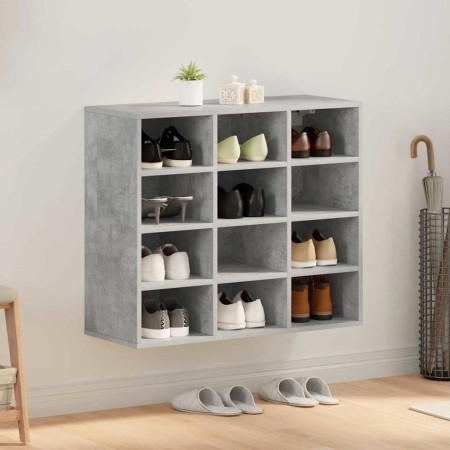 Zapatero Gris hormigón 77.5 x 30 x 67 cm Madera contrachapada