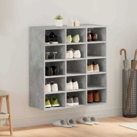 Zapatero Gris hormigón 77.5 x 30 x 83.5 cm Madera contrachapada Zapatero Gris hormigón 77.5 x 30 x 83.5 cm Madera contrachapada