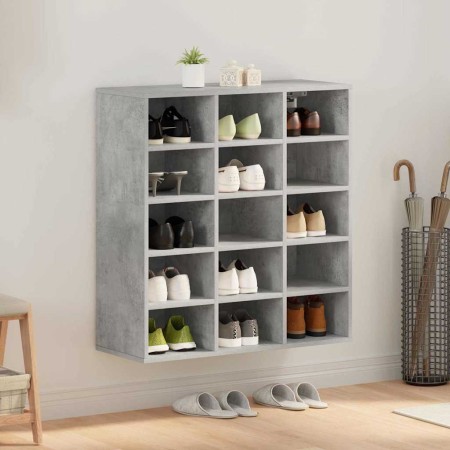 Zapatero Gris hormigón 77.5 x 30 x 83.5 cm Madera contrachapada