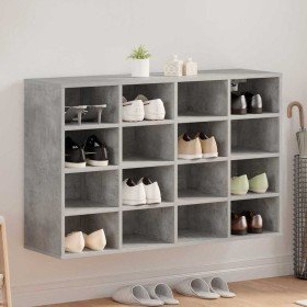 Zapatero Gris hormigón 103 x 30 x 67 cm Madera contrachapada Zapatero Gris hormigón 103 x 30 x 67 cm Madera contrachapada