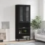 Aparador alto madera contrachapada negro 69,5x34x180 cm de vidaXL, Aparadores - Ref: Foro24-3198746, Precio: 144,64 €, Descue...