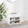 Banco zapatero de madera de ingeniería blanco 60x30x45 cm