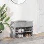 Banco zapatero madera contrachapada gris hormigón 60x30x45 cm
