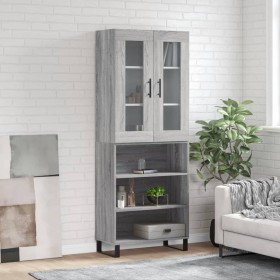Hohes Sideboard Sonoma graues Sperrholz 69,5x34x180 cm von vidaXL, Sideboards - Ref: Foro24-3198751, Preis: 131,67 €, Rabatt: %