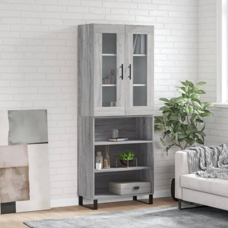 Aparador alto madera contrachapada gris sonoma 69,5x34x180 cm de vidaXL, Aparadores - Ref: Foro24-3198751, Precio: 131,58 €, ...