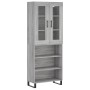 Aparador alto madera contrachapada gris sonoma 69,5x34x180 cm de vidaXL, Aparadores - Ref: Foro24-3198751, Precio: 131,58 €, ...