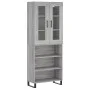 Aparador alto madera contrachapada gris sonoma 69,5x34x180 cm de vidaXL, Aparadores - Ref: Foro24-3198751, Precio: 130,08 €, ...
