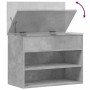 Banco zapatero madera contrachapada gris hormigón 60x30x45 cm