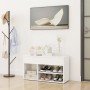 Banco zapatero de madera contrachapada blanco 80x30x45 cm