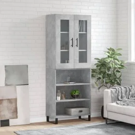 Aparador alto madera contrachapada gris hormigón 69,5x34x180 cm de vidaXL, Aparadores - Ref: Foro24-3198749, Precio: 126,23 €...