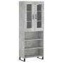 Aparador alto madera contrachapada gris hormigón 69,5x34x180 cm by vidaXL, Sideboards - Ref: Foro24-3198749, Price: 126,23 €,...