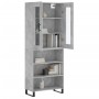 Aparador alto madera contrachapada gris hormigón 69,5x34x180 cm de vidaXL, Aparadores - Ref: Foro24-3198749, Precio: 133,15 €