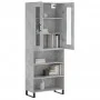 Aparador alto madera contrachapada gris hormigón 69,5x34x180 cm by vidaXL, Sideboards - Ref: Foro24-3198749, Price: 126,23 €,...