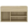 Banco zapatero madera contrachapada roble Sonoma 80x30x45 cm