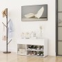 Banco zapatero madera contrachapada blanco brillante 80x30x45cm