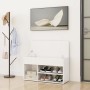 Banco zapatero madera contrachapada blanco brillante 80x30x45cm