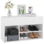 Banco zapatero madera contrachapada blanco brillante 80x30x45cm