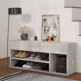 Banco zapatero madera de ingeniería gris hormigón 105x30x45 cm Banco zapatero madera de ingeniería gris hormigón 105x30x45 cm