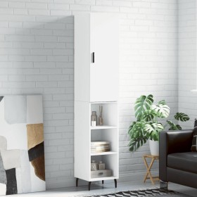 Aparador alto madera contrachapada blanco brillo 34,5x34x180 cm de vidaXL, Aparadores - Ref: Foro24-3198995, Precio: 107,17 €...