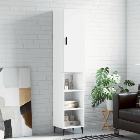 Aparador alto madera contrachapada blanco brillo 34,5x34x180 cm de vidaXL, Aparadores - Ref: Foro24-3198995, Precio: 107,07 €...