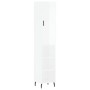Aparador alto madera contrachapada blanco brillo 34,5x34x180 cm de vidaXL, Aparadores - Ref: Foro24-3198995, Precio: 107,07 €...