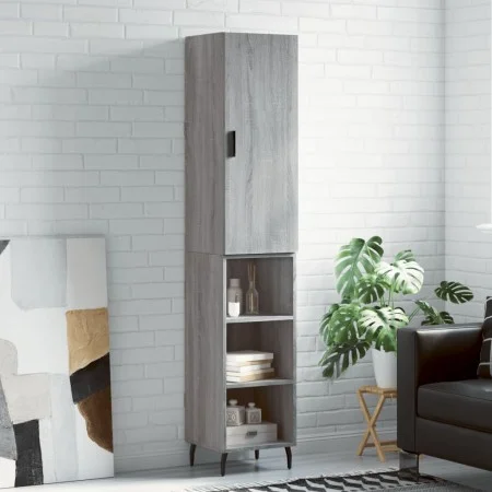 Hohes Sideboard Sperrholz Sonoma grau 34,5x34x180 cm von vidaXL, Sideboards - Ref: Foro24-3198999, Preis: 99,91 €, Rabatt: %