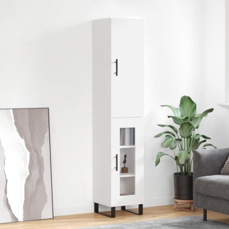 Hohes weißes Sperrholz-Sideboard 34,5 x 34 x 180 cm von vidaXL, Sideboards - Ref: Foro24-3199065, Preis: 108,55 €, Rabatt: %