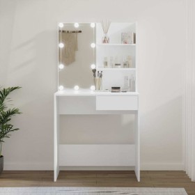Tocador con LED blanco 74,5x40x141 cm Tocador con LED blanco 74,5x40x141 cm