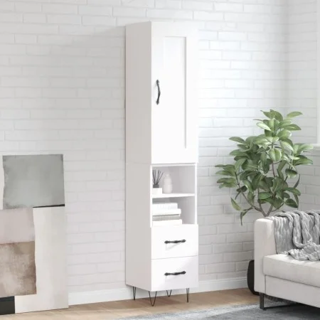 Aparador alto madera contrachapada blanco 34,5x34x180 cm de vidaXL, Aparadores - Ref: Foro24-3200289, Precio: 104,89 €, Descu...