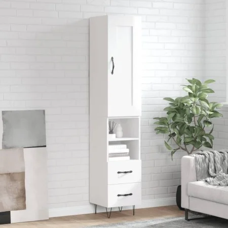 High glossy white plywood sideboard 34.5x34x180 cm by vidaXL, Sideboards - Ref: Foro24-3200291, Price: 111,13 €, Discount: %