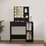 Tocador con LED negro 86,5x35x136 cm