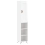 Aparador alto madera contrachapada blanco brillo 34,5x34x180 cm de vidaXL, Aparadores - Ref: Foro24-3200299, Precio: 96,65 €,...