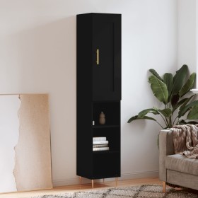 Aparador de madera contrachapada negro 34,5x34x180 cm von vidaXL, Sideboards - Ref: Foro24-3200314, Preis: 95,52 €, Rabatt: %