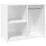 Mueble vestidor madera contrachapada blanco brillo 80x40x65 cm