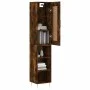 Aparador de madera contrachapada roble ahumado 34,5x34x180 cm de vidaXL, Aparadores - Ref: Foro24-3200318, Precio: 86,52 €, D...