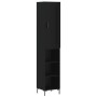 Aparador de madera contrachapada negro 34,5x34x180 cm de vidaXL, Aparadores - Ref: Foro24-3200322, Precio: 95,05 €, Descuento: %