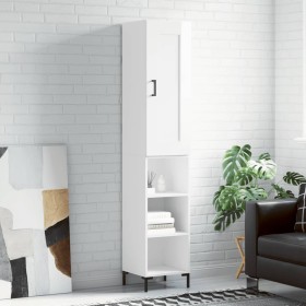 Aparador alto madera contrachapada blanco brillo 34,5x34x180 cm von vidaXL, Sideboards - Ref: Foro24-3200323, Preis: 99,73 €,...