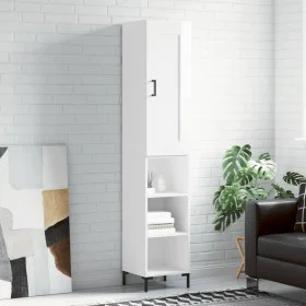 Aparador alto madera contrachapada blanco brillo 34,5x34x180 cm by vidaXL, Sideboards - Ref: Foro24-3200323, Price: 98,53 €, ...