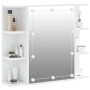 Mueble con espejo y luces LED blanco 70x16,5x60 cm