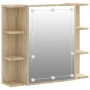 Mueble con espejo y luces LED roble Sonoma 70x16,5x60 cm